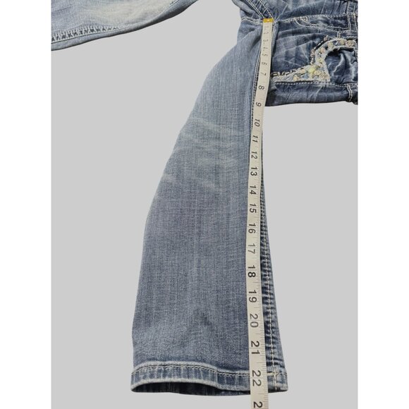 Miss Me Womens Embellished Blue Denim Capri Jeans Size 24 - Picture 8 of 10